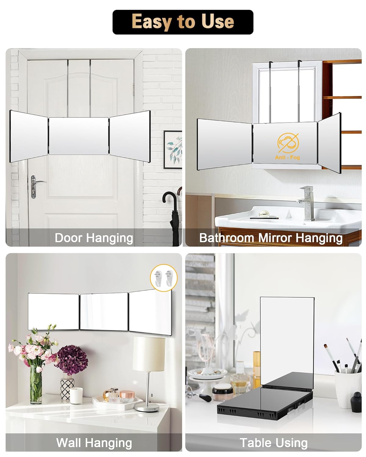 JUSRON 360 Viewing Angle Self-Hair Cutting Mirror