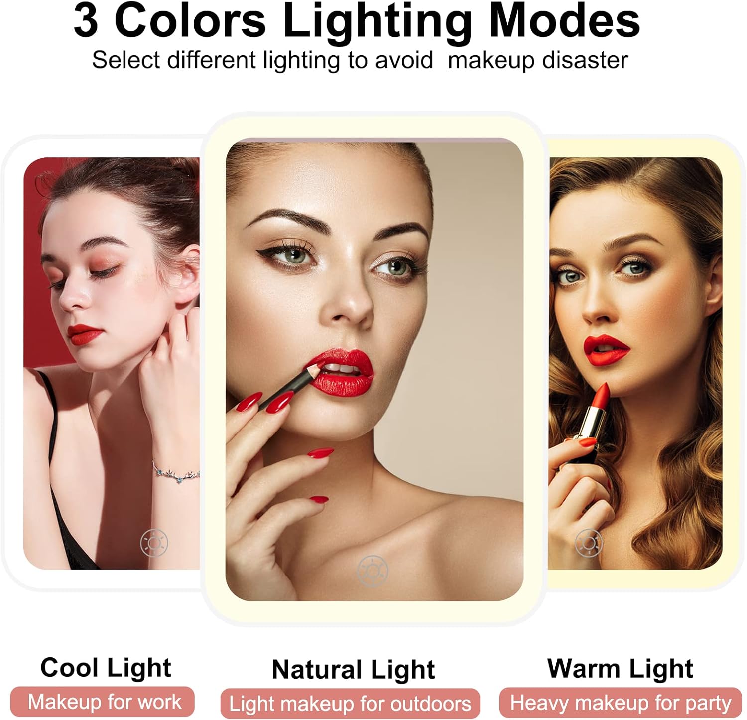 Rechargeable Travel Makeup Mirror with 72 LED Lights