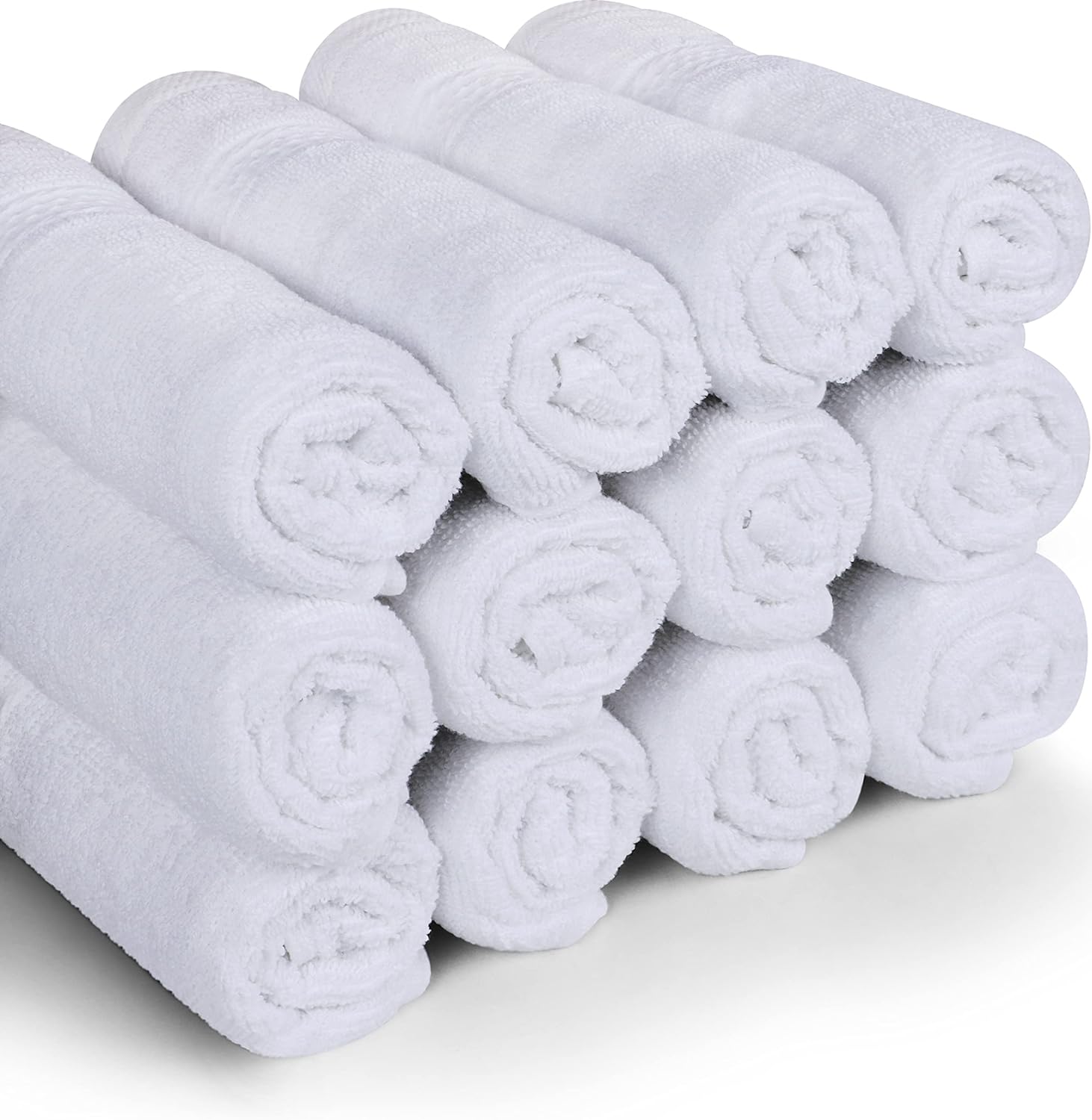 12-Piece Premium Washcloth Set 100 Cotton