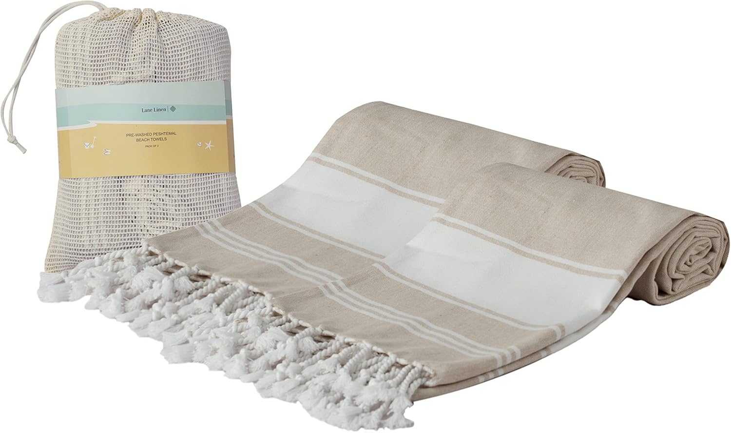Sleek Lightweight Quick-Dry Sand-Free Beach Towels 2-Pack for Adults