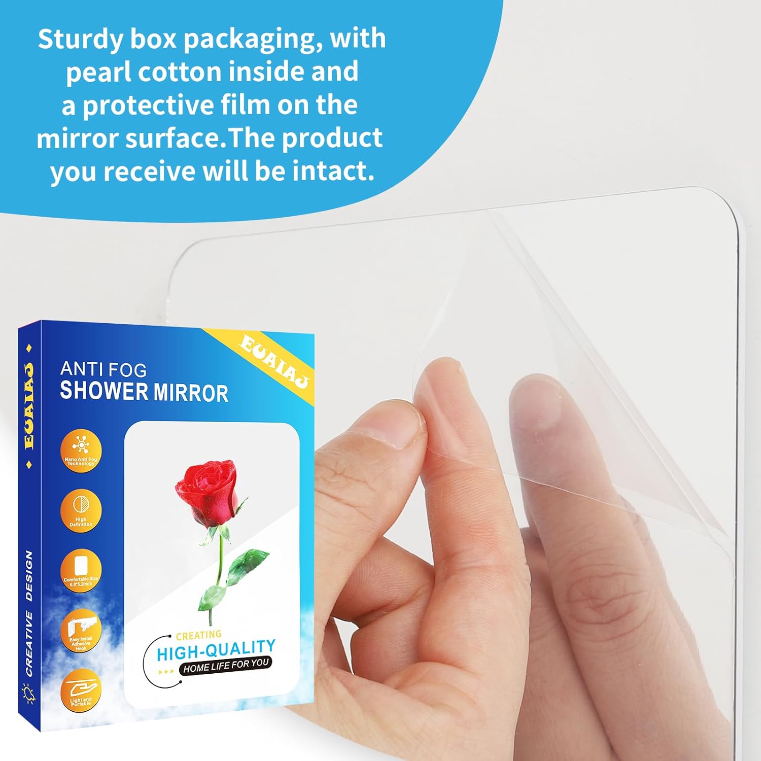 Fog-Free Shaving Mirror with Razor Holder
