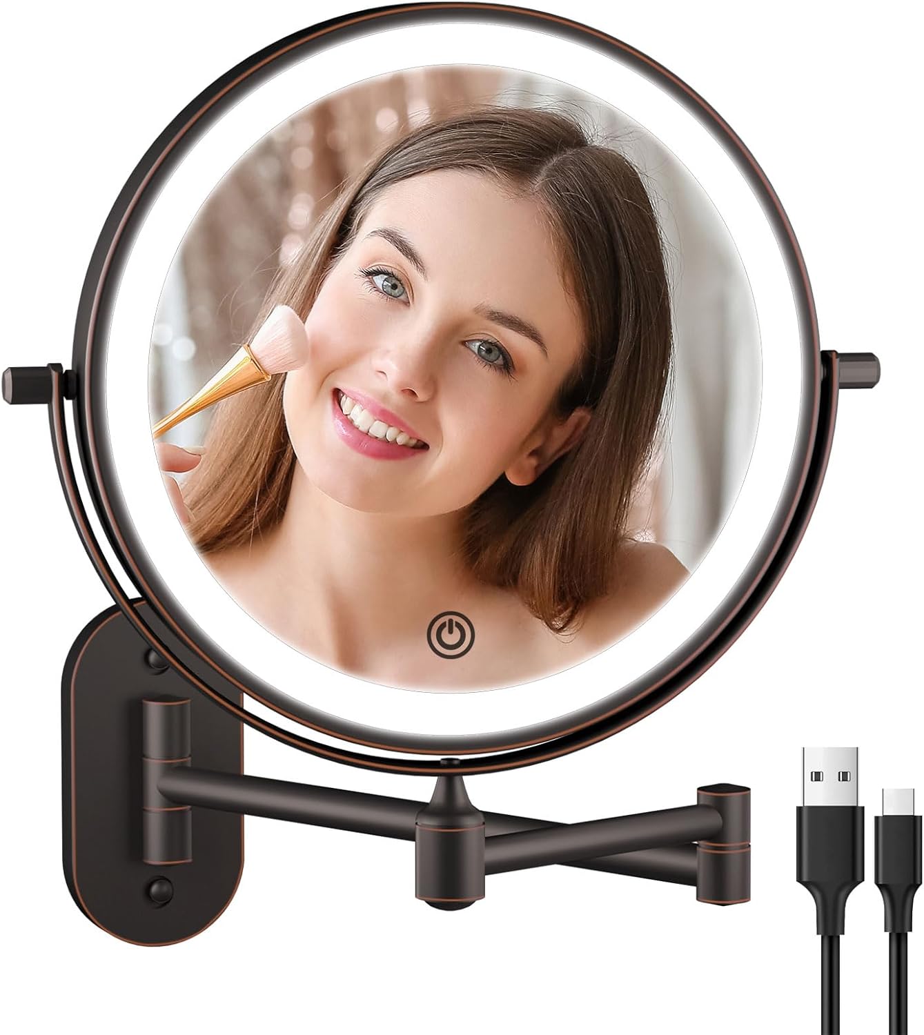 FUNTOUCH Wall Mounted Lighted Makeup Vanity Mirror