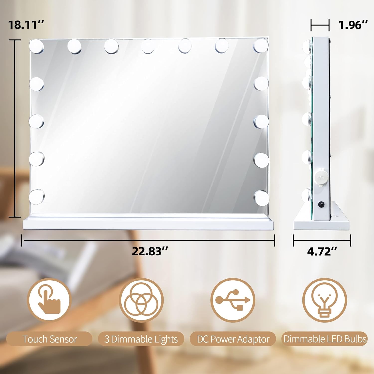 HD Vanity Mirror with Light