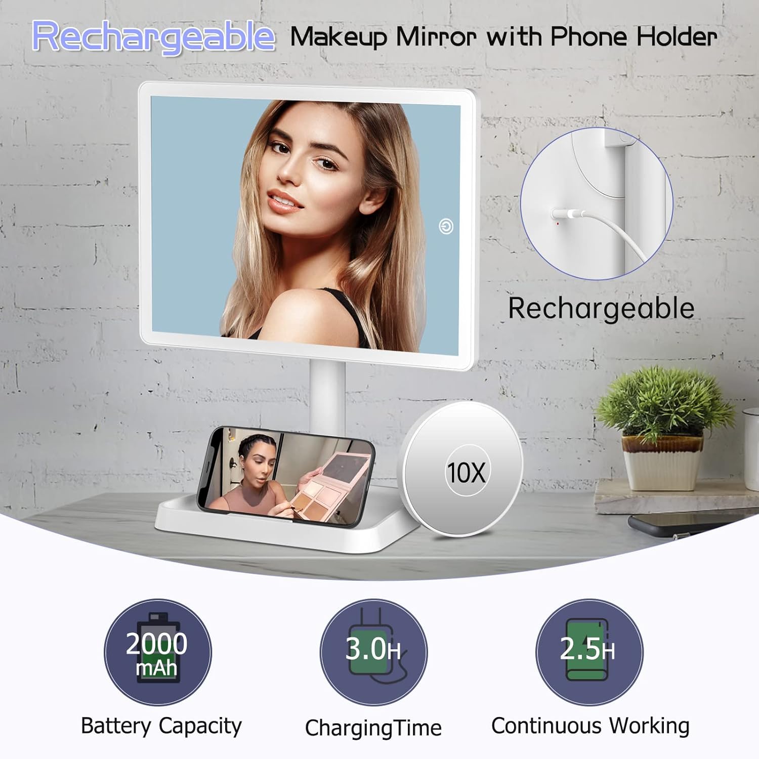 Charm MakeUp Vanity Mirror with Lights for Women
