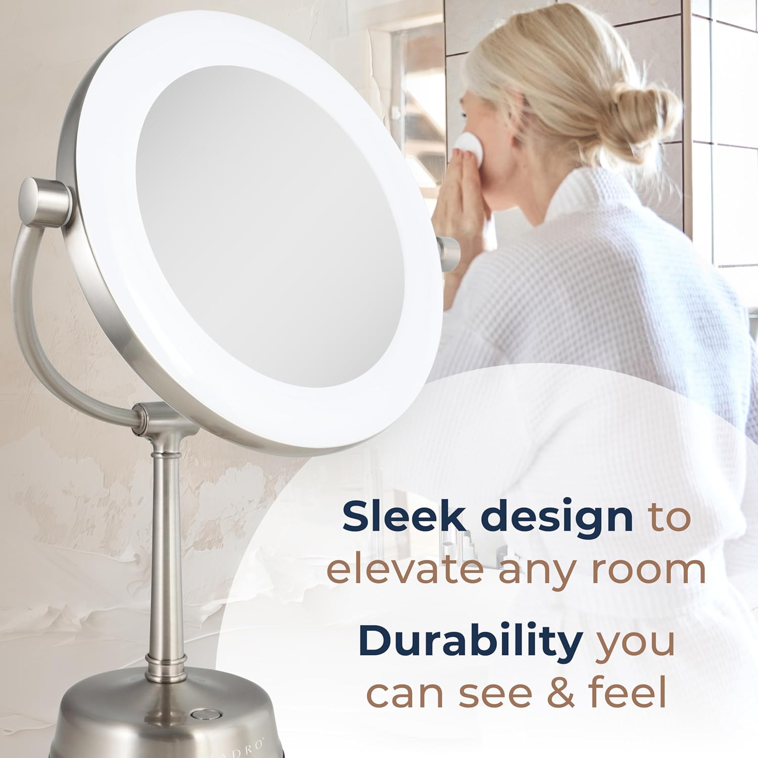UltimateLED-Backed Makeup Mirror with 10X Swivel and Dimmable Light