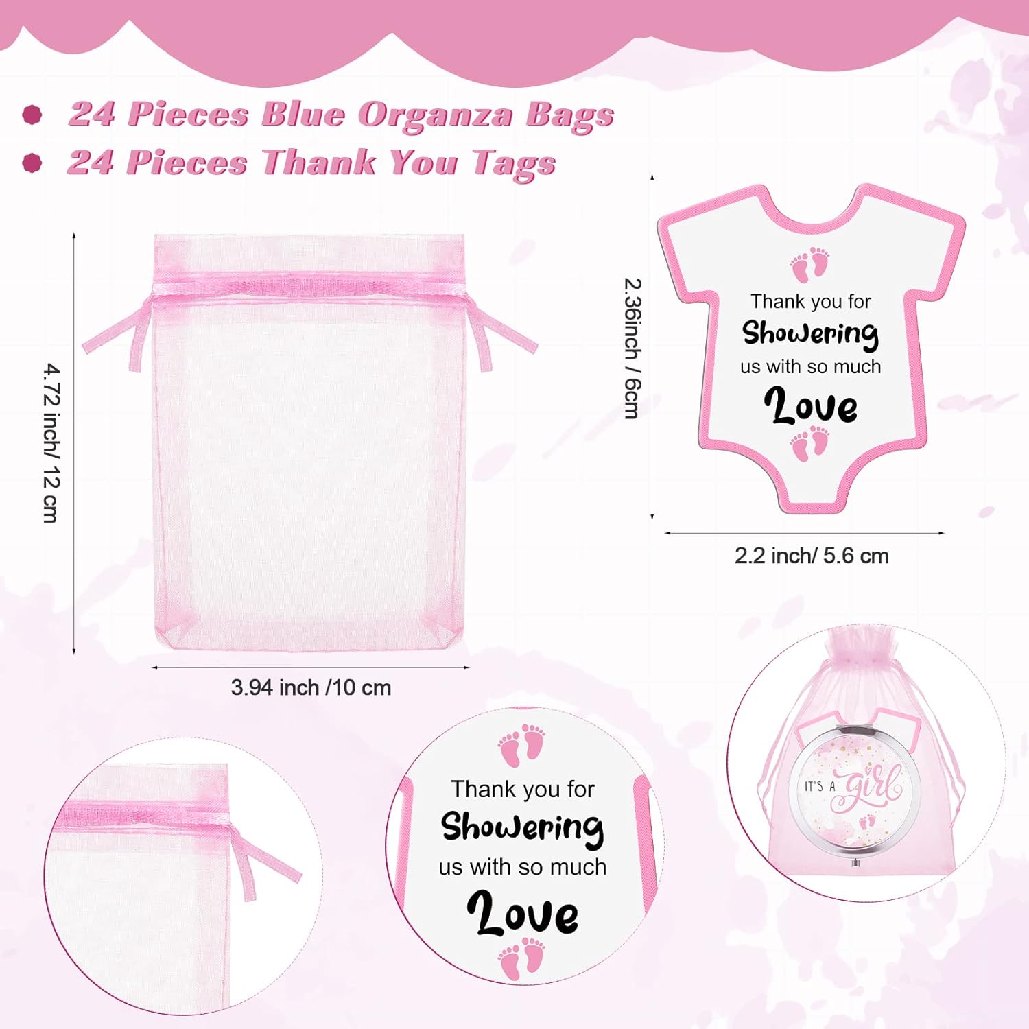 Wesiti Baby Shower Compact Mirror Favors