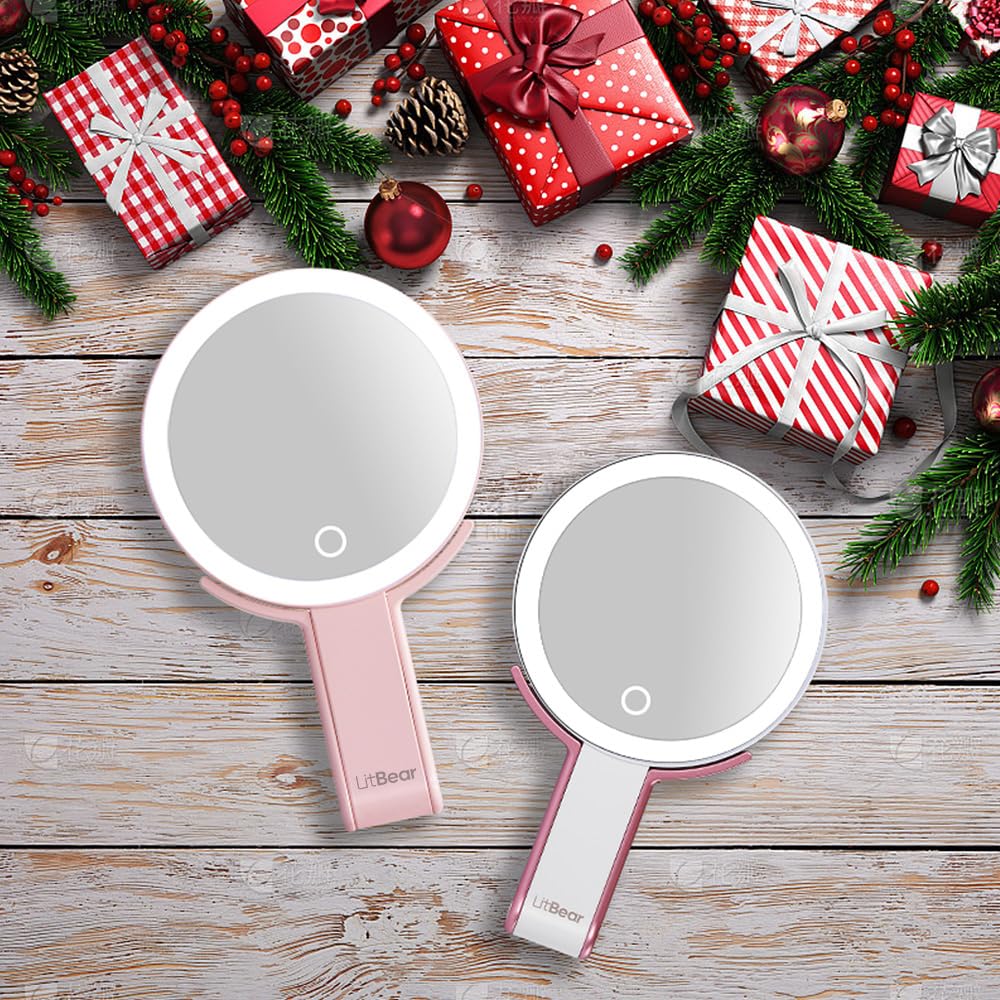 LitBear Rechargeable Dual-Sided Makeup Mirror