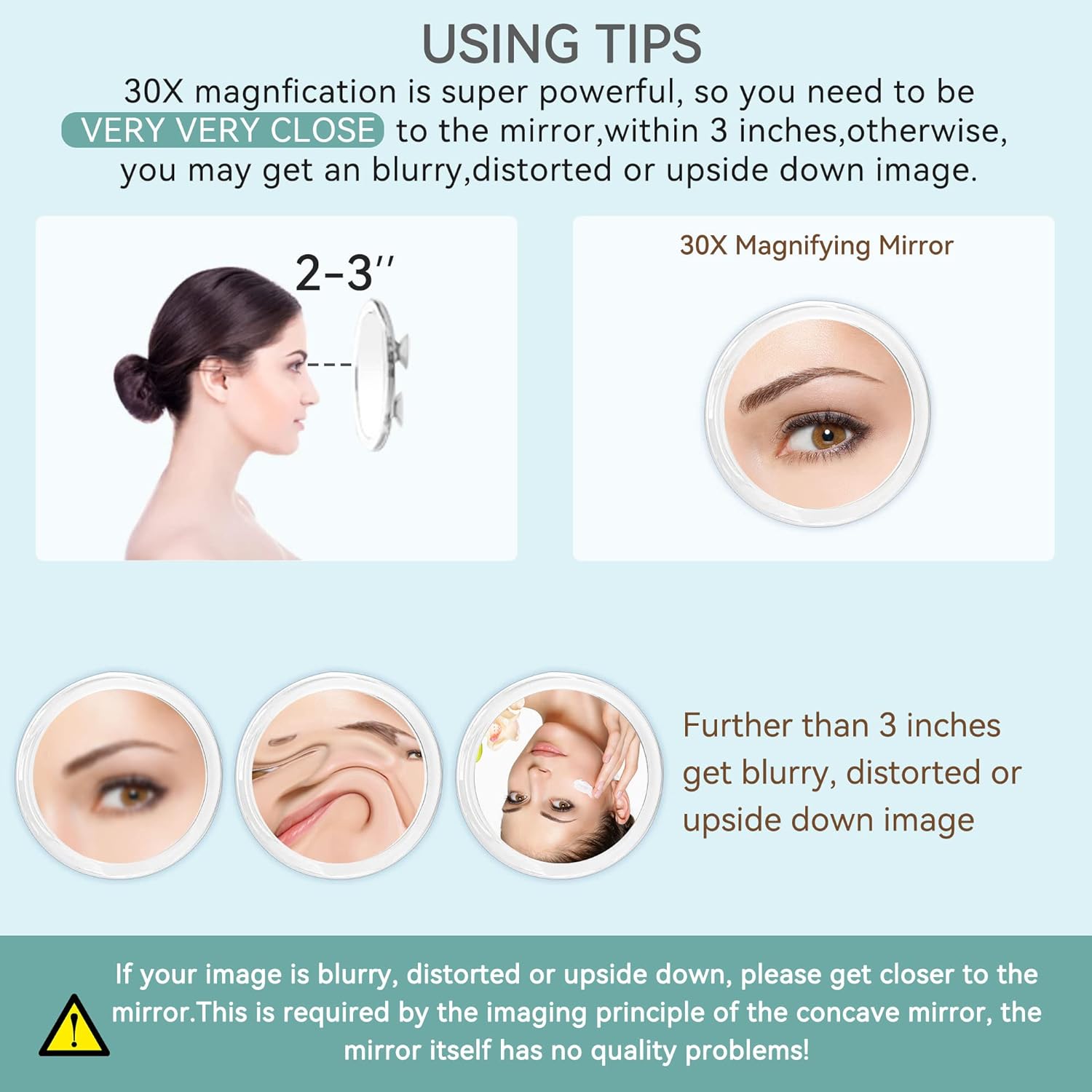 30X Magnifying Mirror for makeup Travel and Eyebrow Plucking