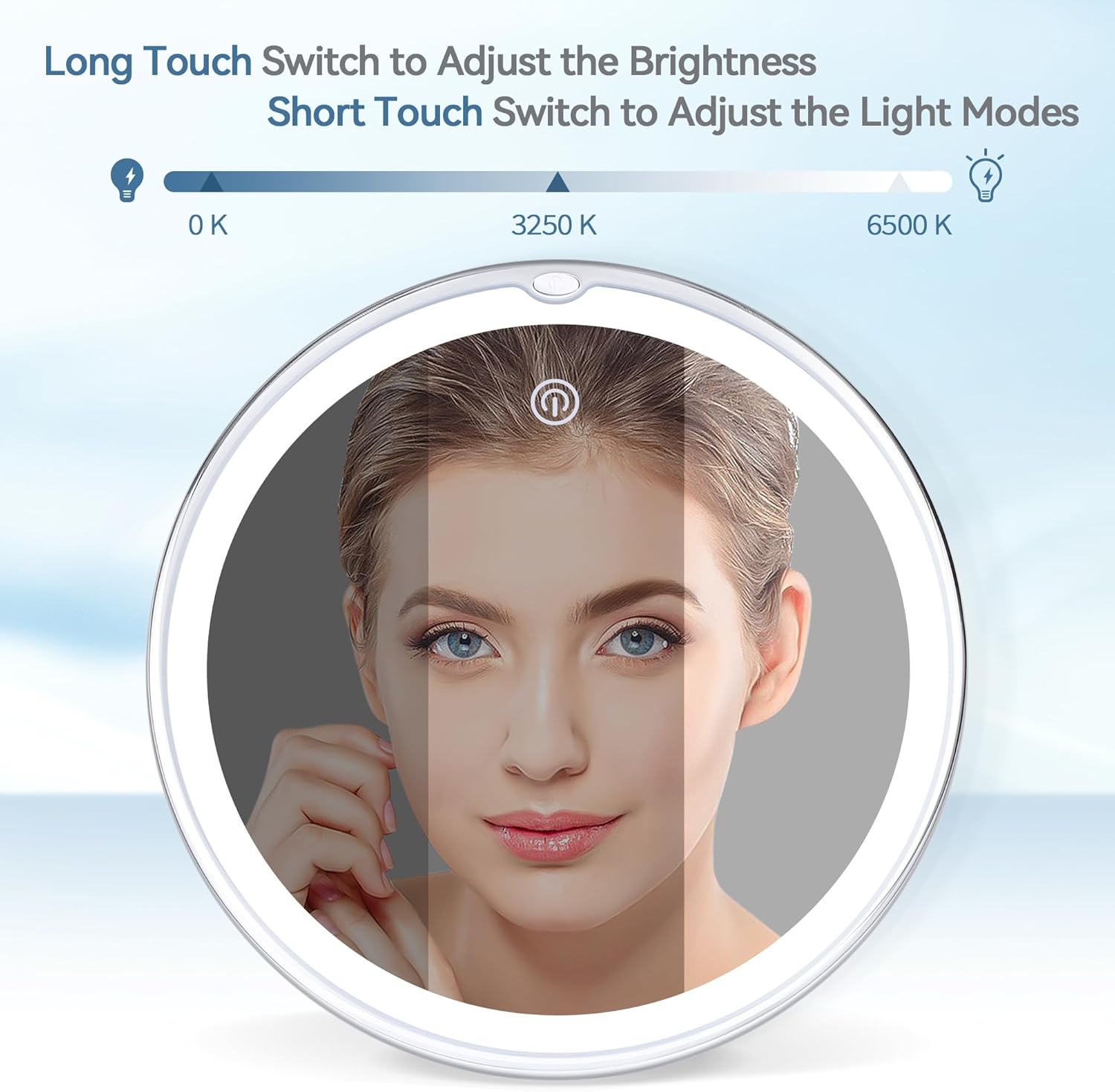 20x magnification compact mirror with suction cup