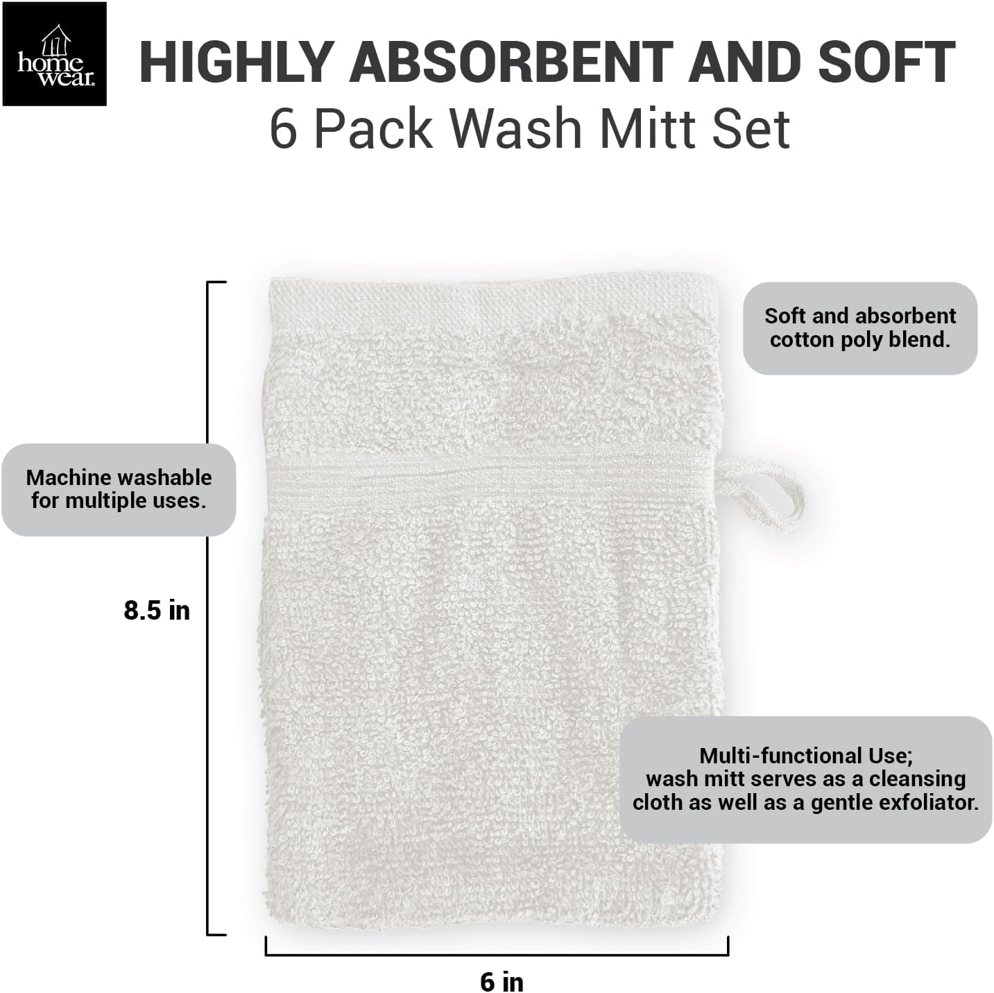 High Rise Stripe Wash Mitt Set