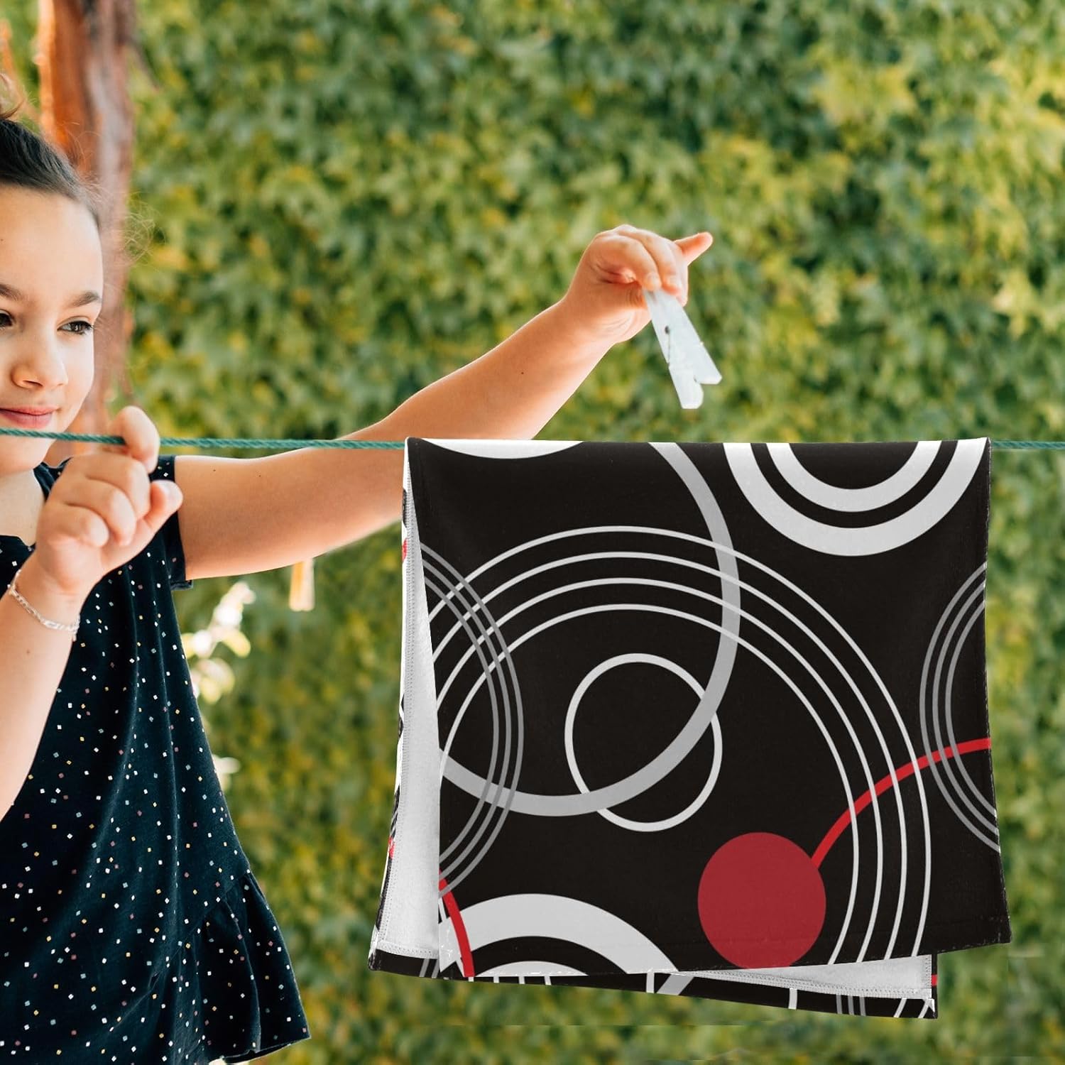 Geometric Retro Hand Towels Set