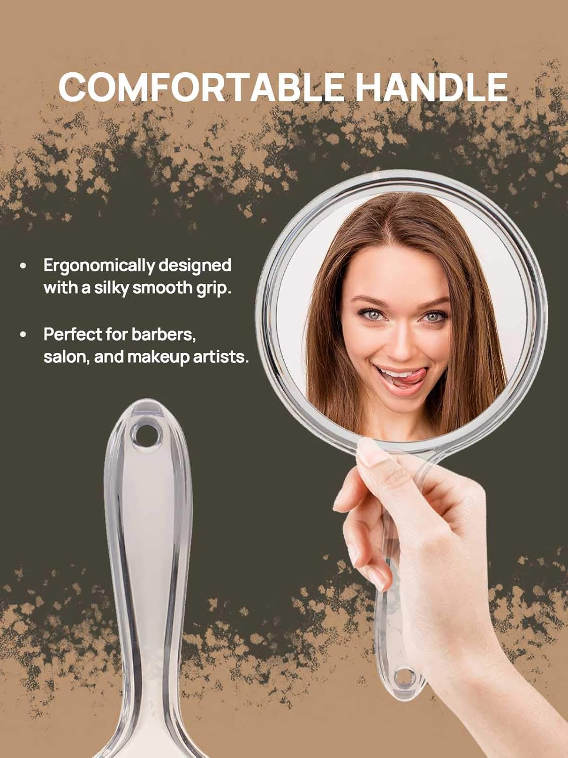 Compact Double-Sided Magnifying Mirror