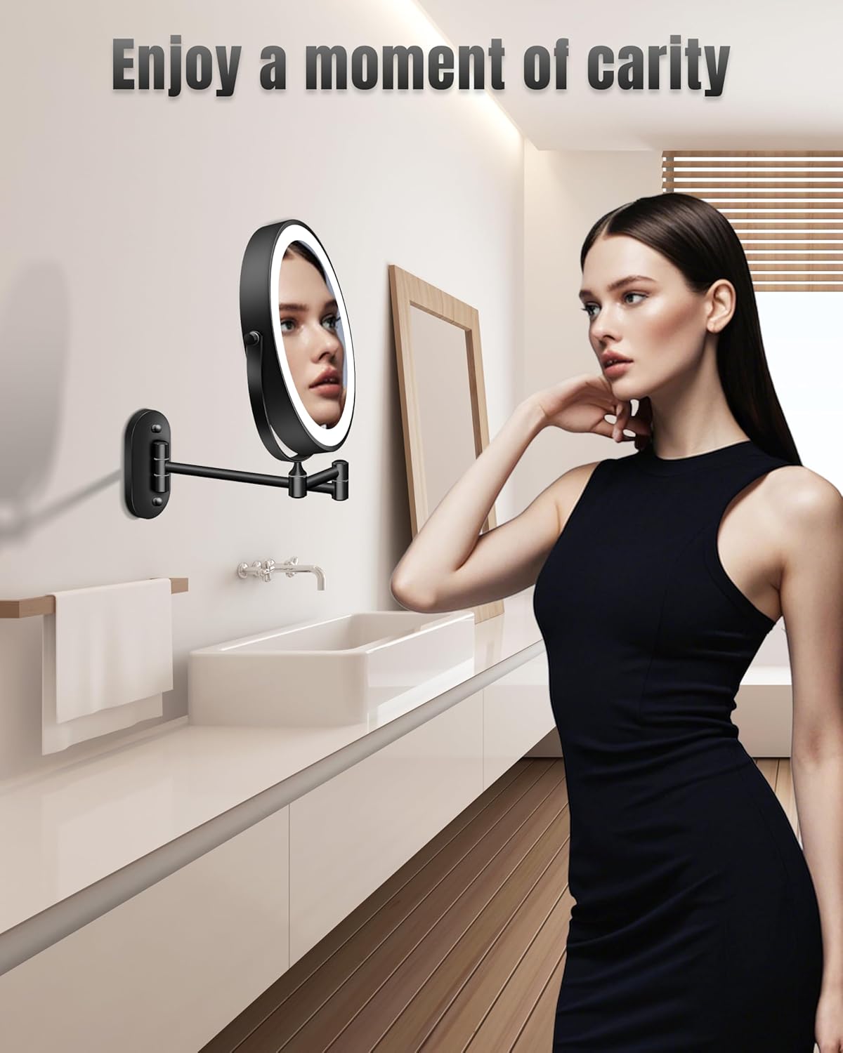 Wall-Mounted Makeup Mirror with Light
