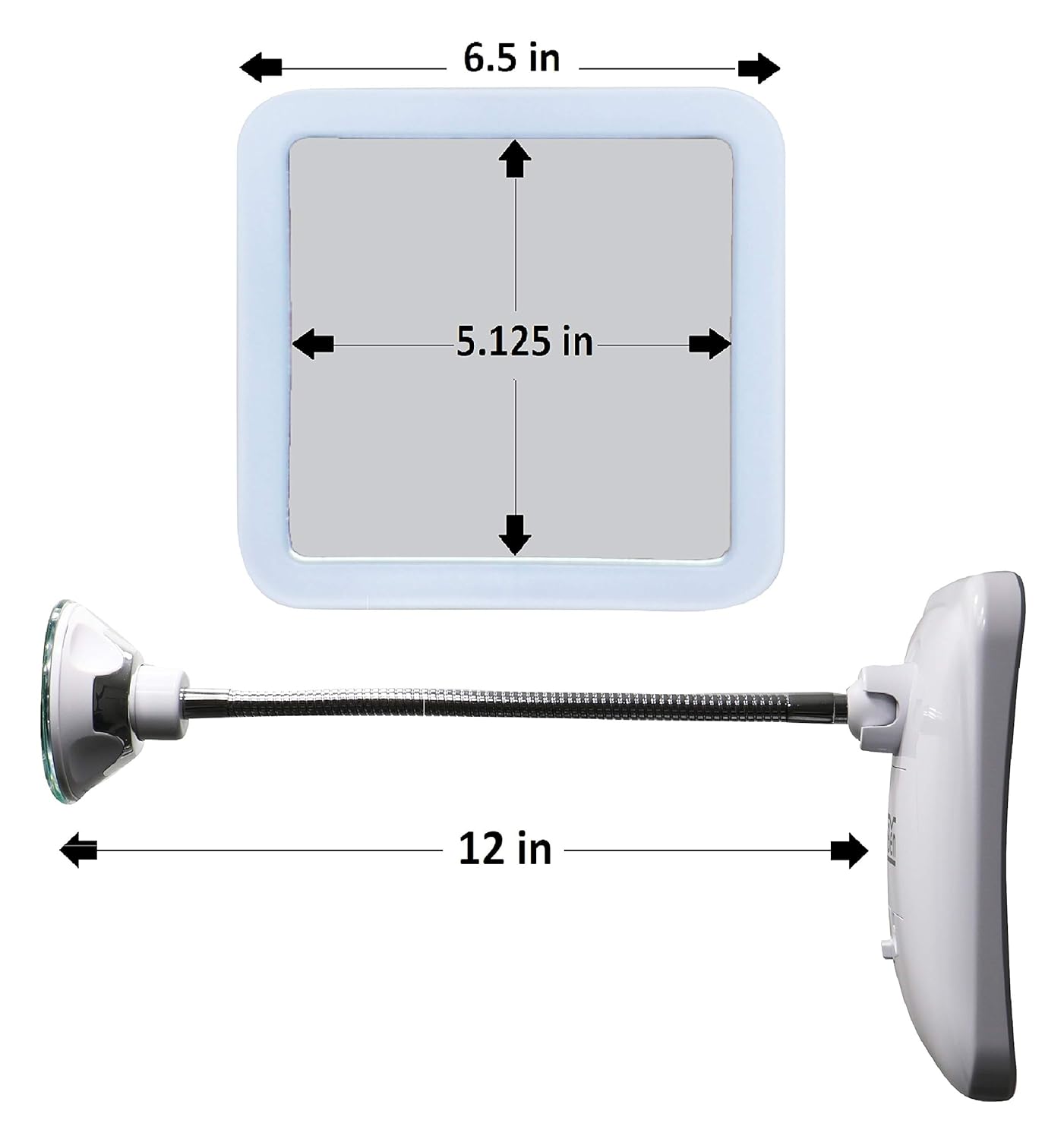 The JiBen Square Flexible Gooseneck LED Makeup Mirror