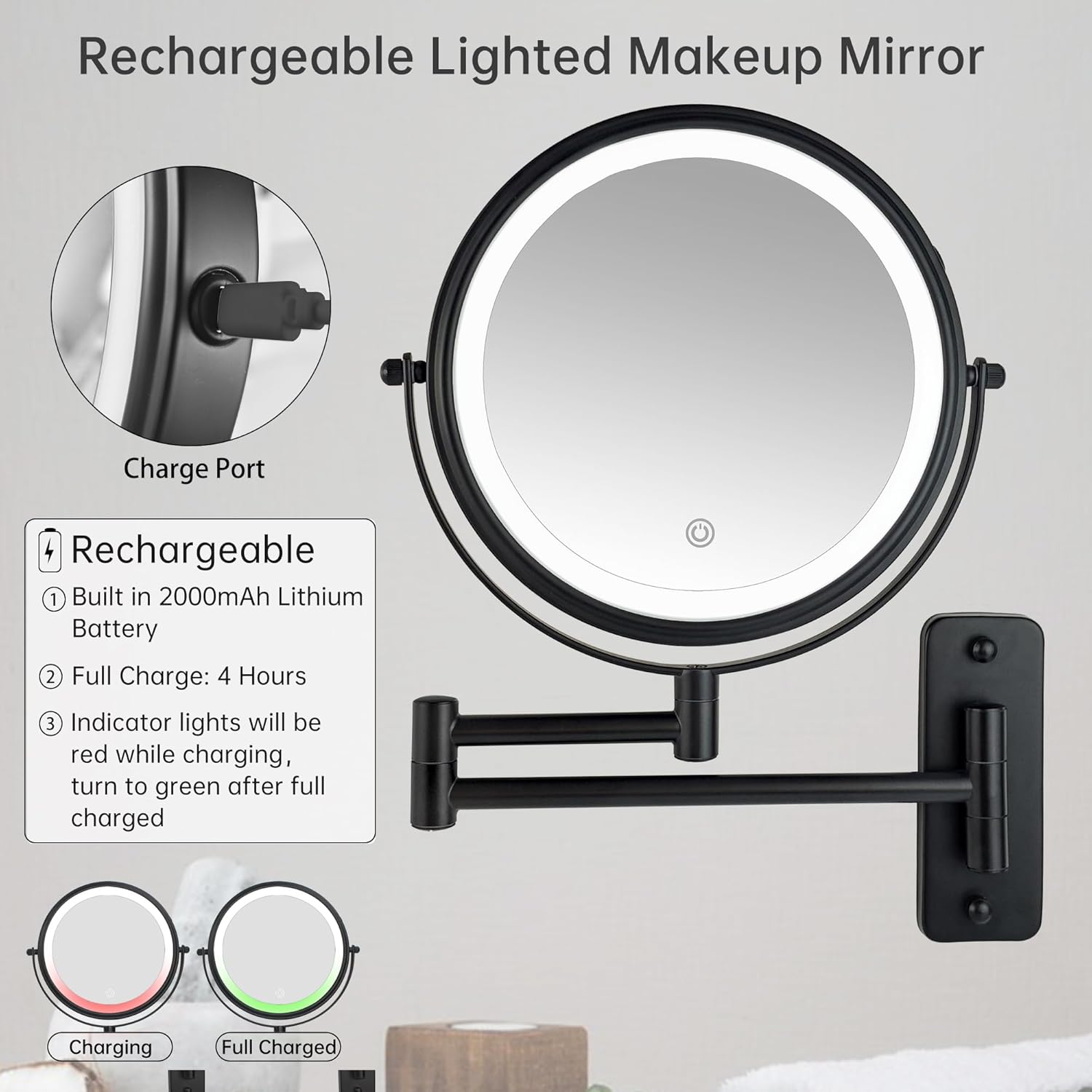 Wall-Mounted MakeUp Mirror Perfect for Your tame