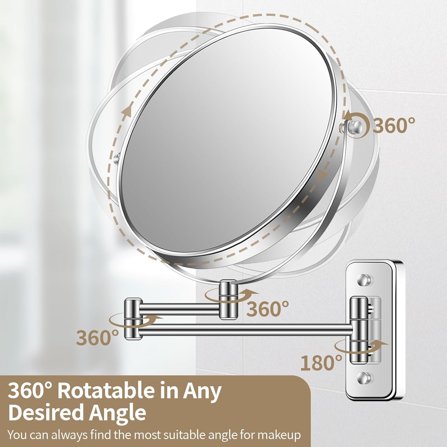 Versatile 7X Magnifying Mirror for Makeup and Shaving