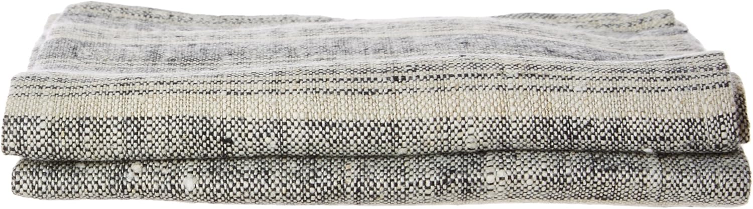 LinenMe 14x17 Guest Towels Soft absorbent BlackNatural Striped