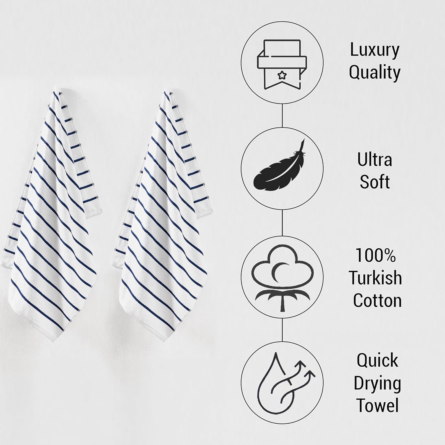 Luxury Turkish Cotton Beach Towels Set