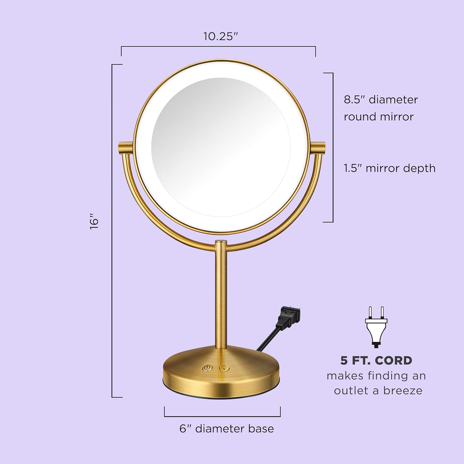 Stylish Lighted Makeup Mirror for Grooming