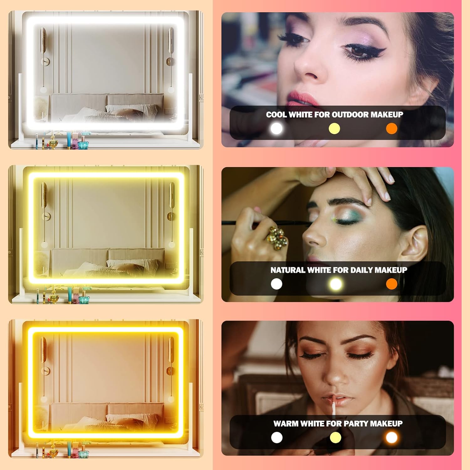 Gvnkvn Lighted Makeup Mirror