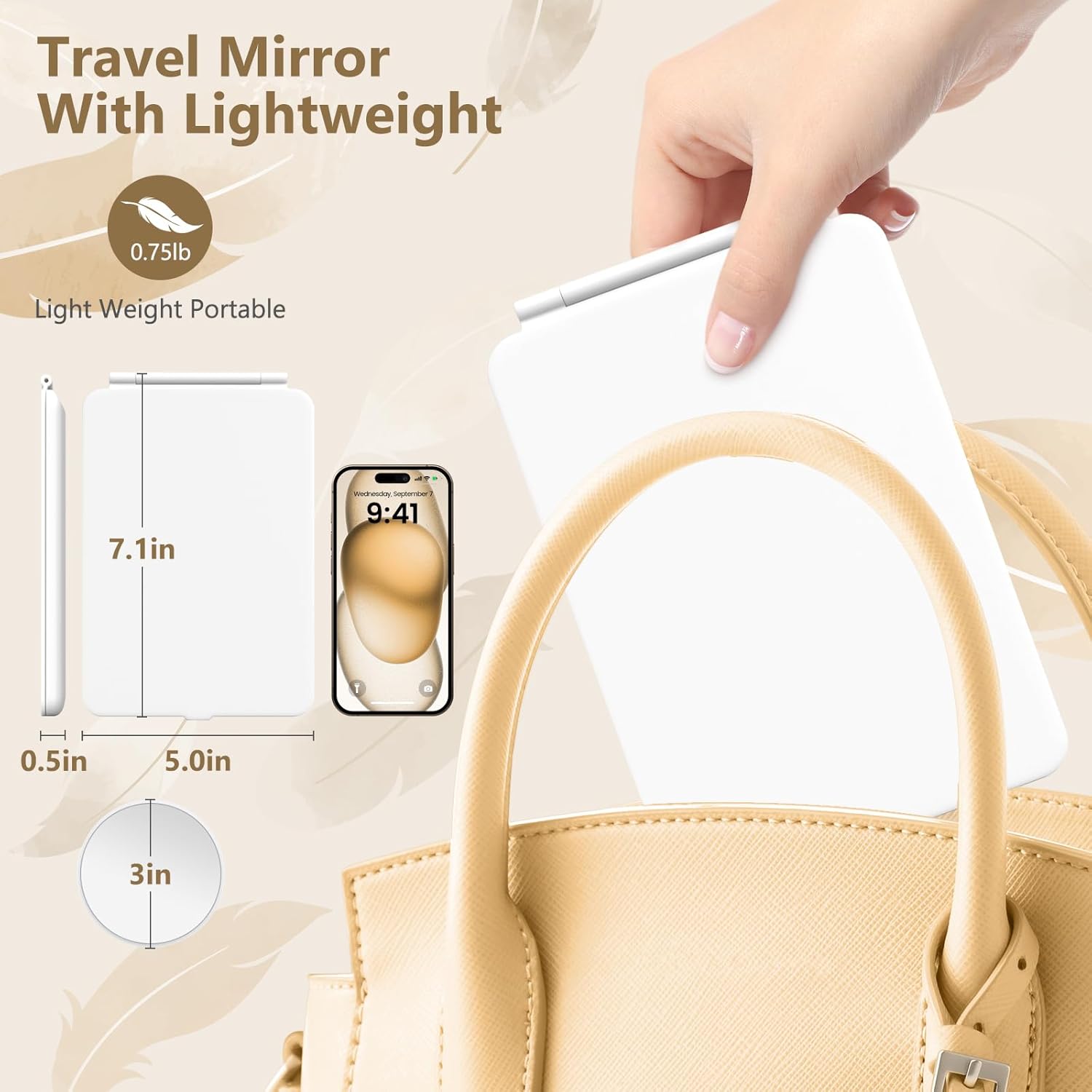 Rechargeable Makeup Mirror for Travelers