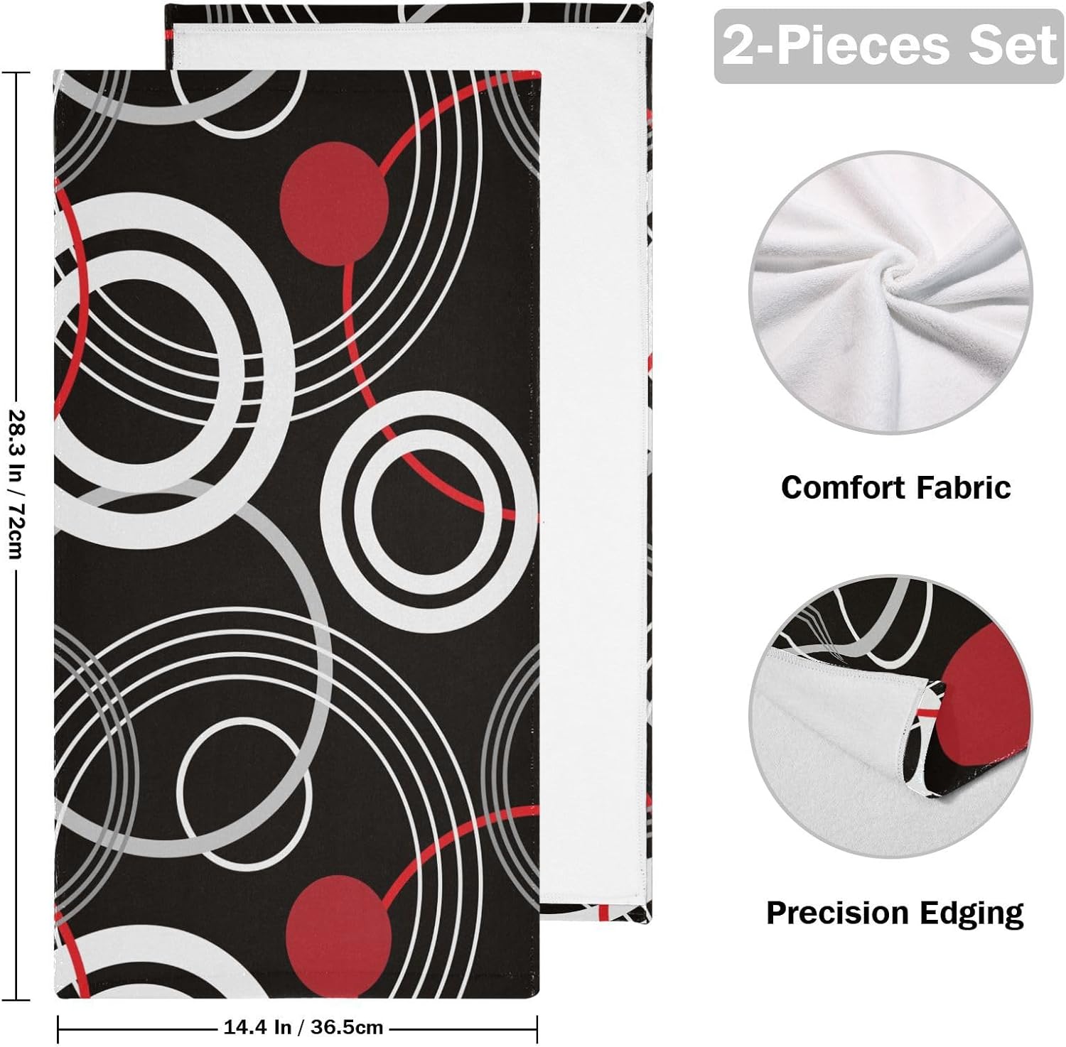 Geometric Retro Hand Towels Set
