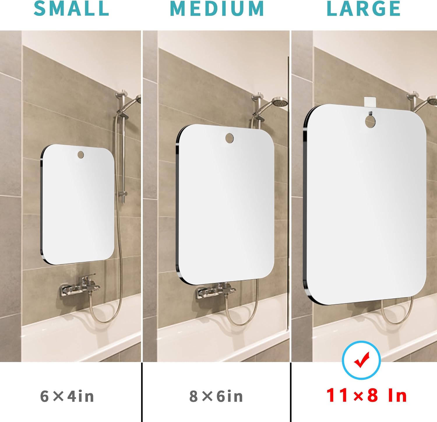 Shatterproof 11x8 Shower Mirror