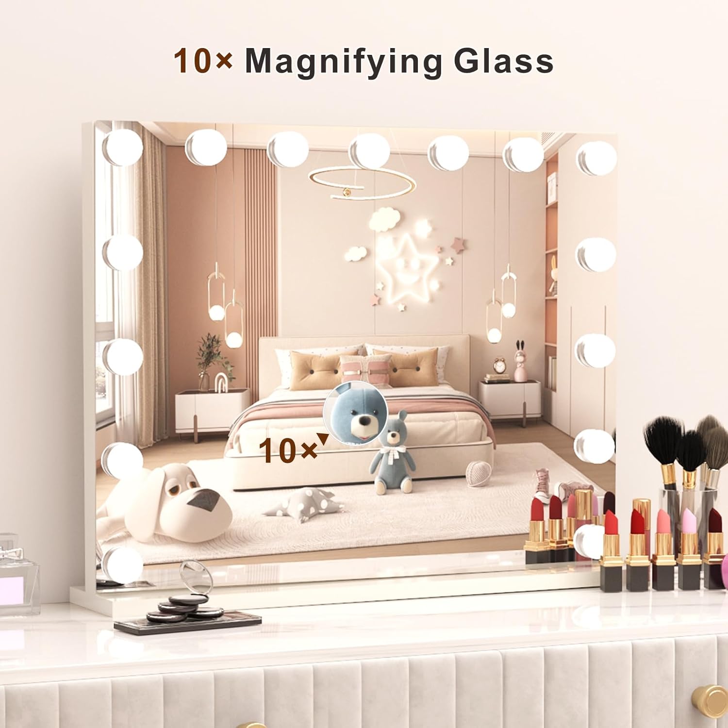10x Magnification Makeup Mirror with 3 Lighting Modes