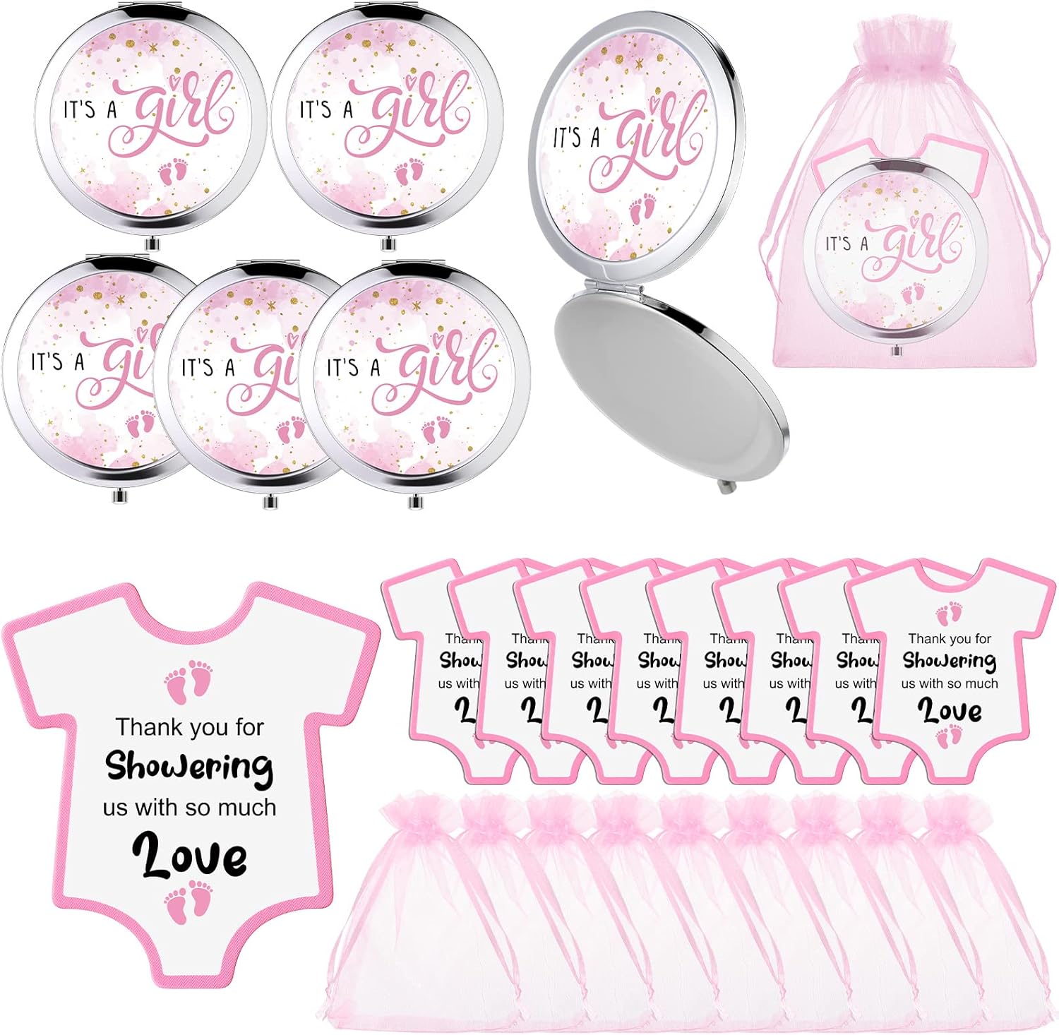 Wesiti Baby Shower Compact Mirror Favors