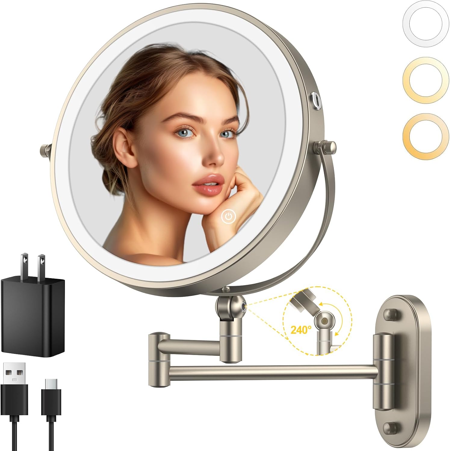 IMIKONA 9 Wall-Mounted Makeup Mirror