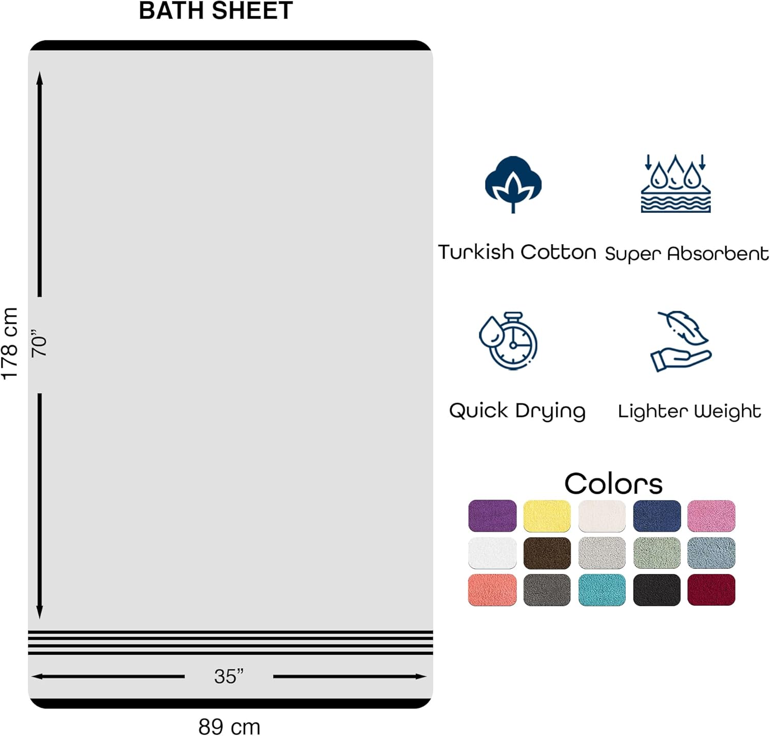 Hawmam Linen Bath Towels Jumbo 2-Pack
