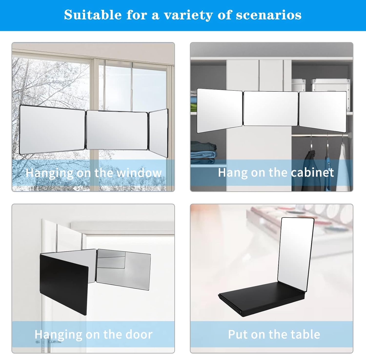 JANMPASK 3 Way Mirror with Adjustable Height
