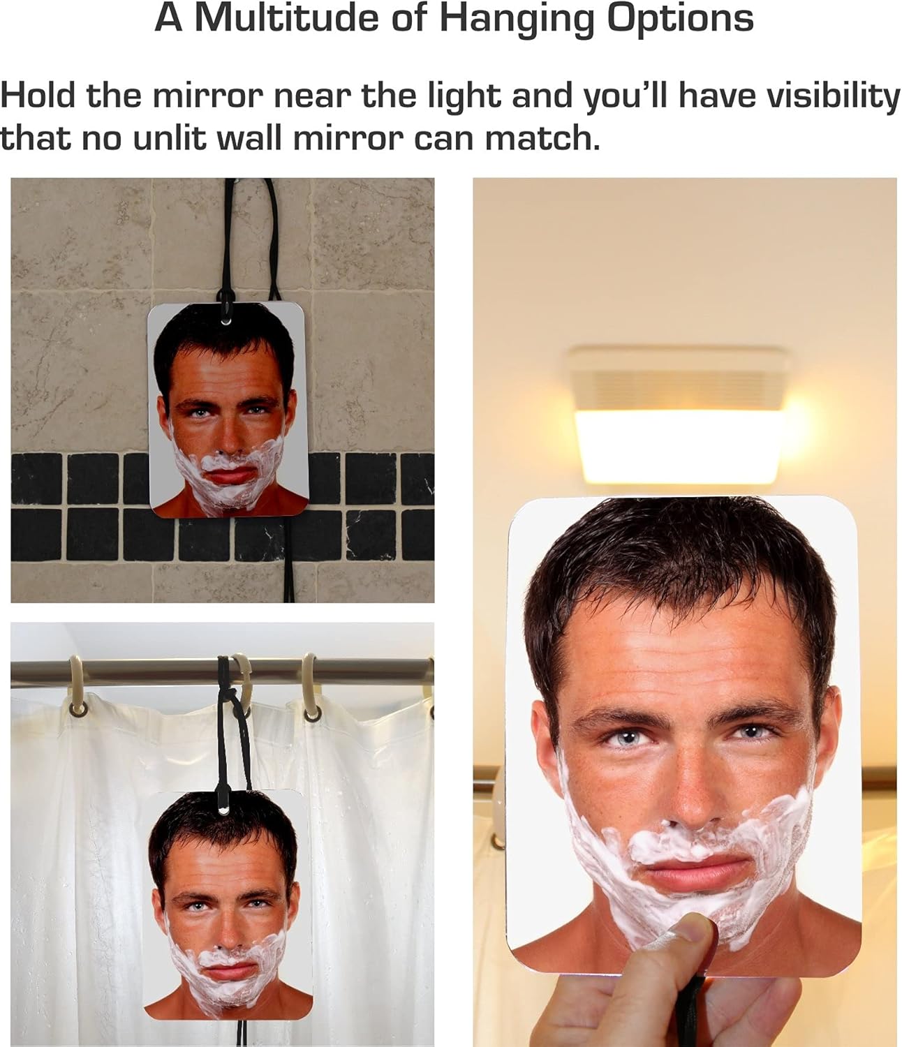 Premium Shower Mirror Eliminate Shadow Shatterproof Waterproof