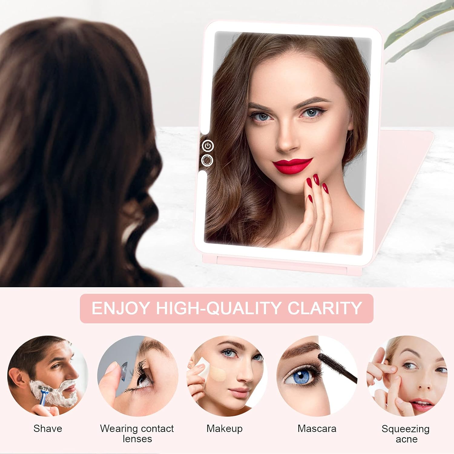 Durable Touchscreen Travel Mirror for Makeup and More