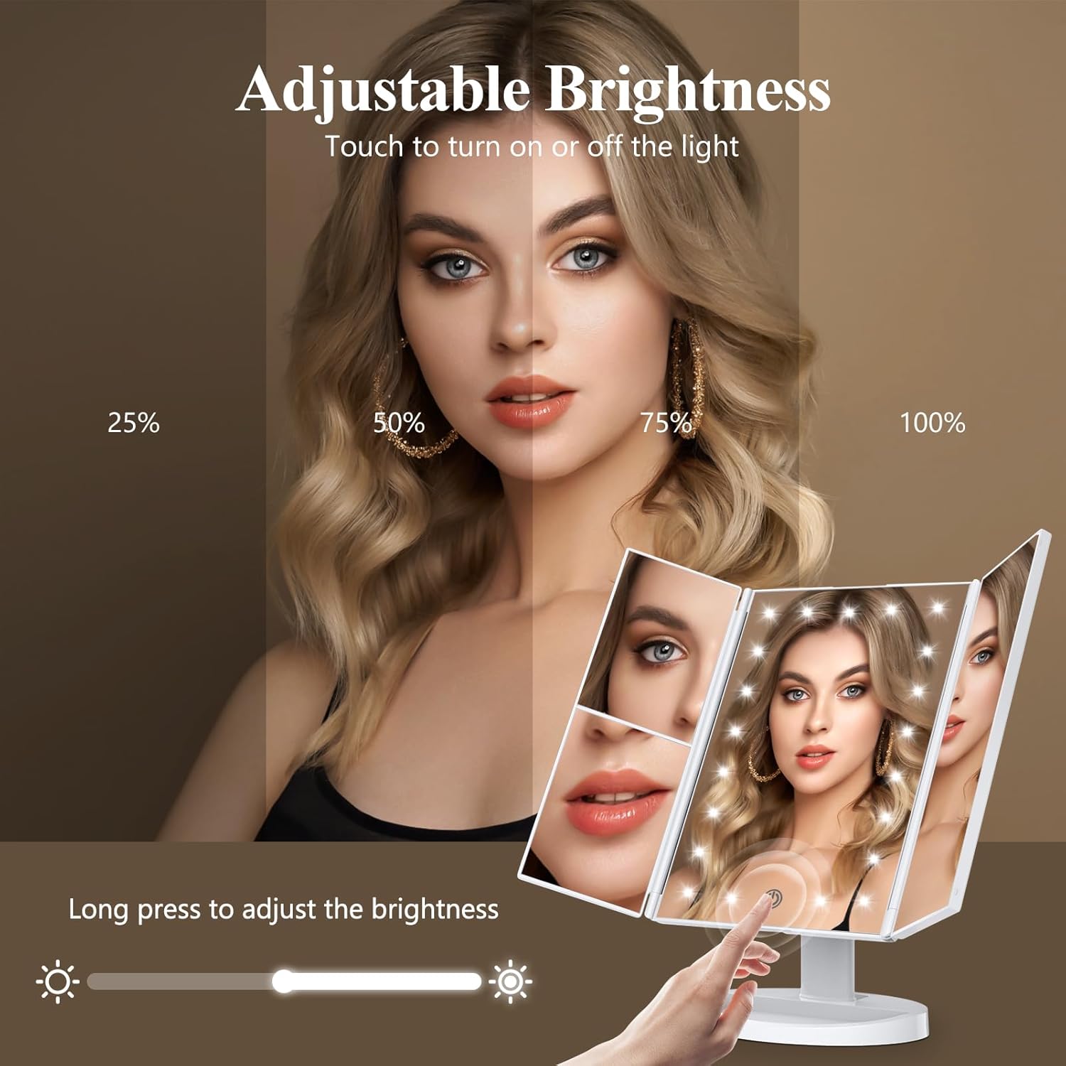 HUONUL Makeup Mirror Magnifying Vanity with Lights Touch Control