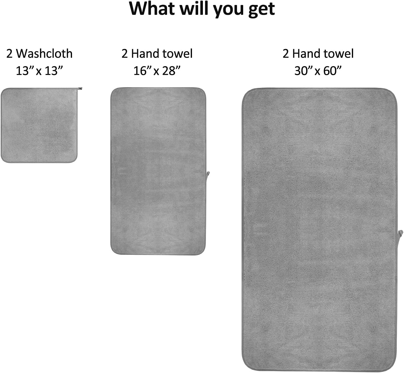 JML 6-Piece Bath Towel Set with Microfiber
