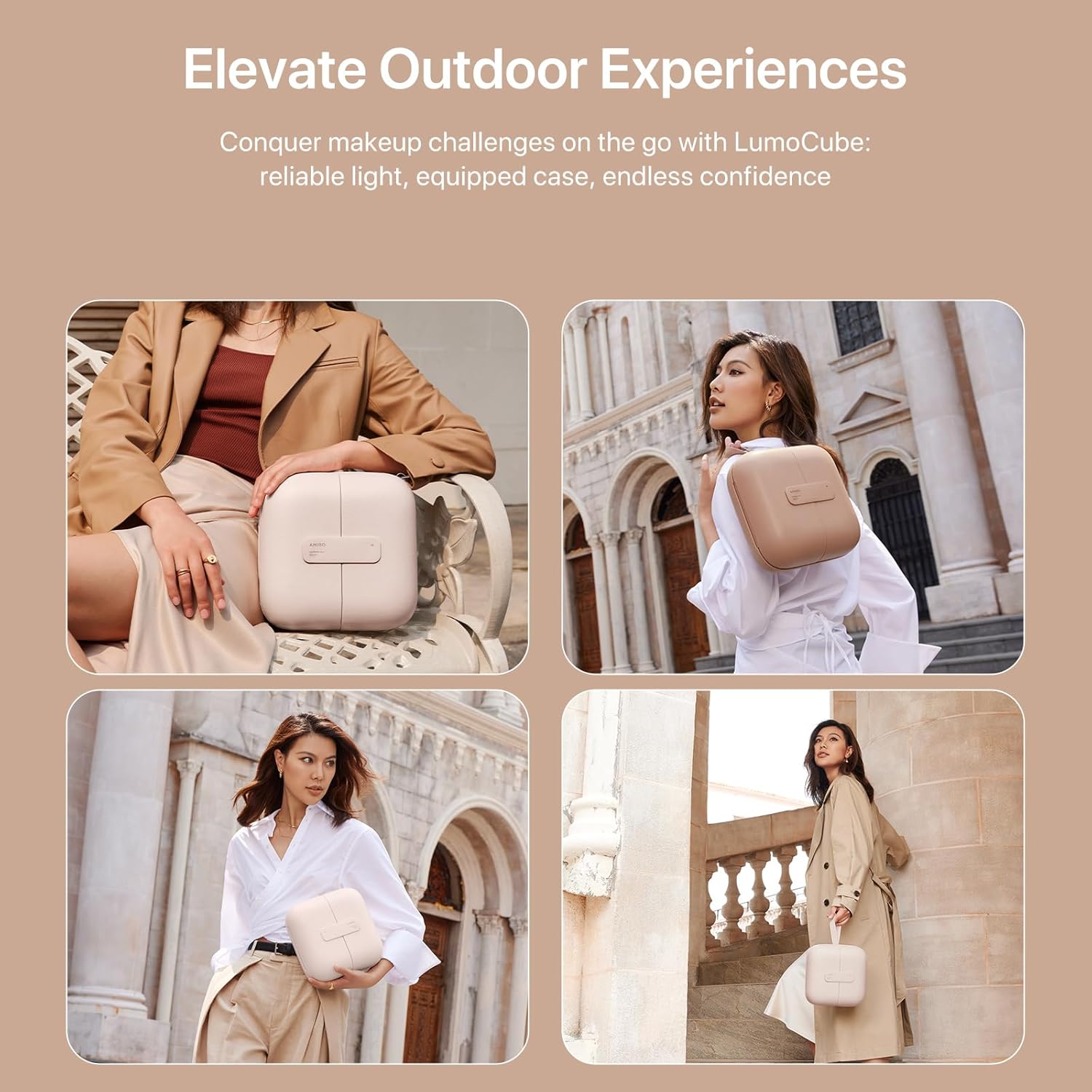 AMIRO M2 LumoCube Makeup Mirror with Bagafter MOMENT pass Made in USA Mirror with Bag