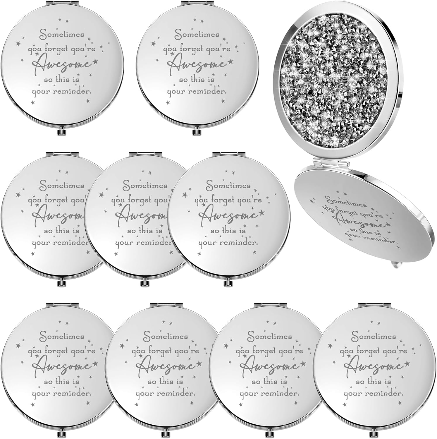 Roowest 10-pcs Inspirational Compact Mirror