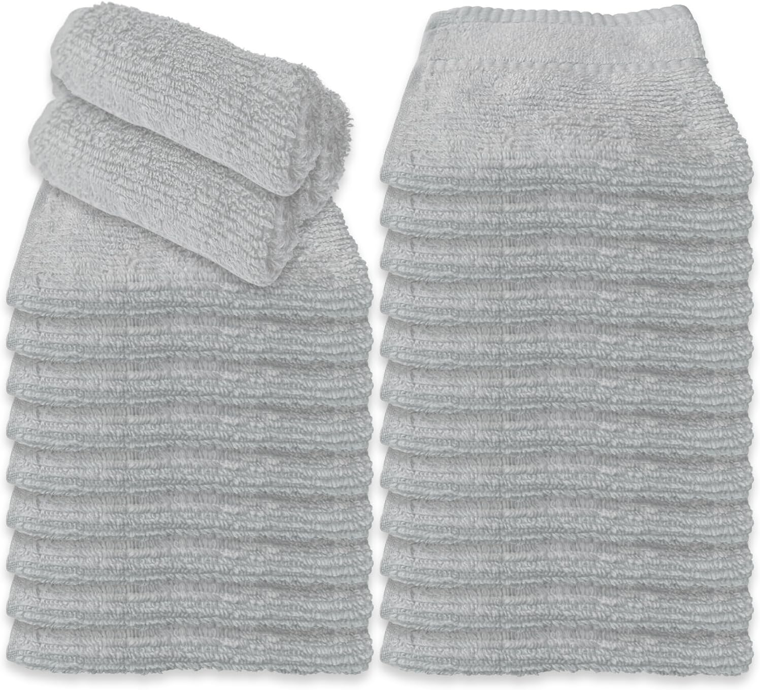 Premium 12x12 Zero Twist Wash Cloth Set - 24 x 100 Cotton Soft Plush