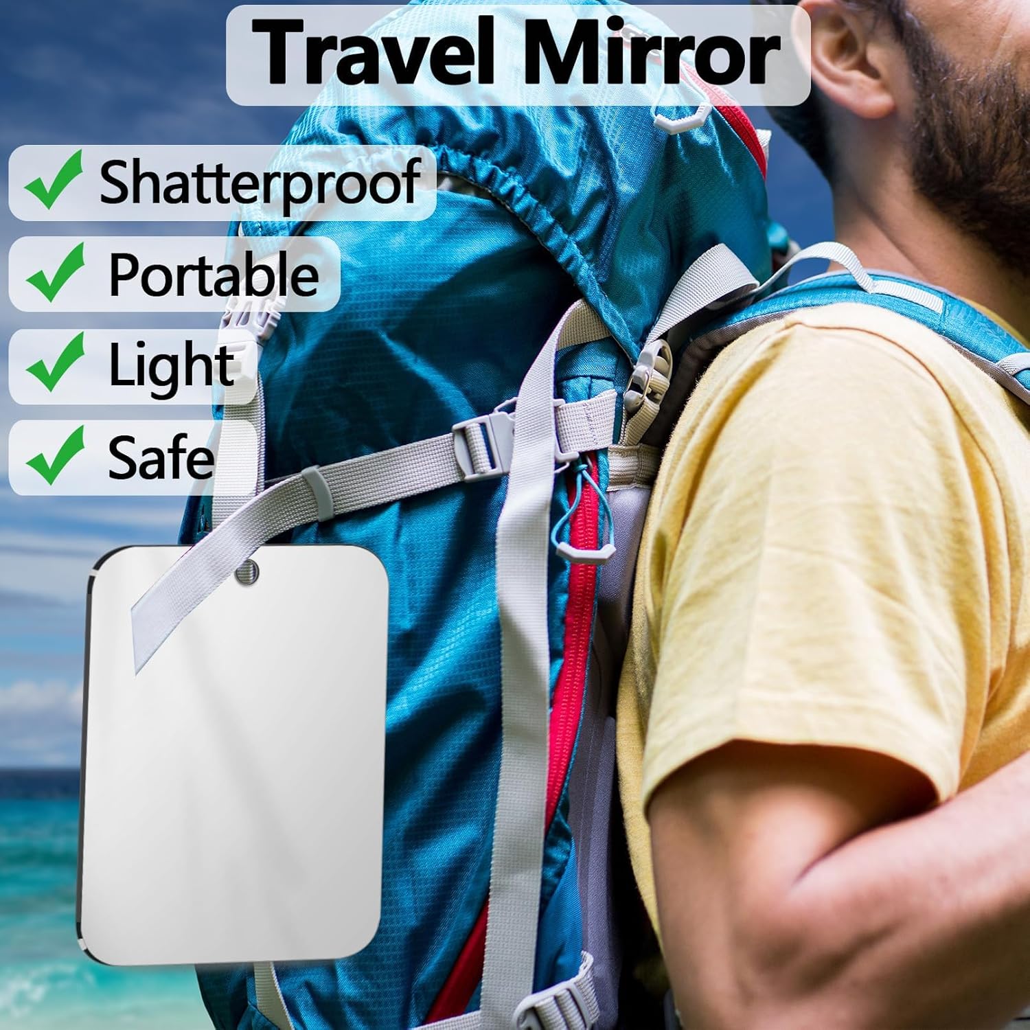 QueGau Unbreakable Showers Mirrors Portable 108x78 in