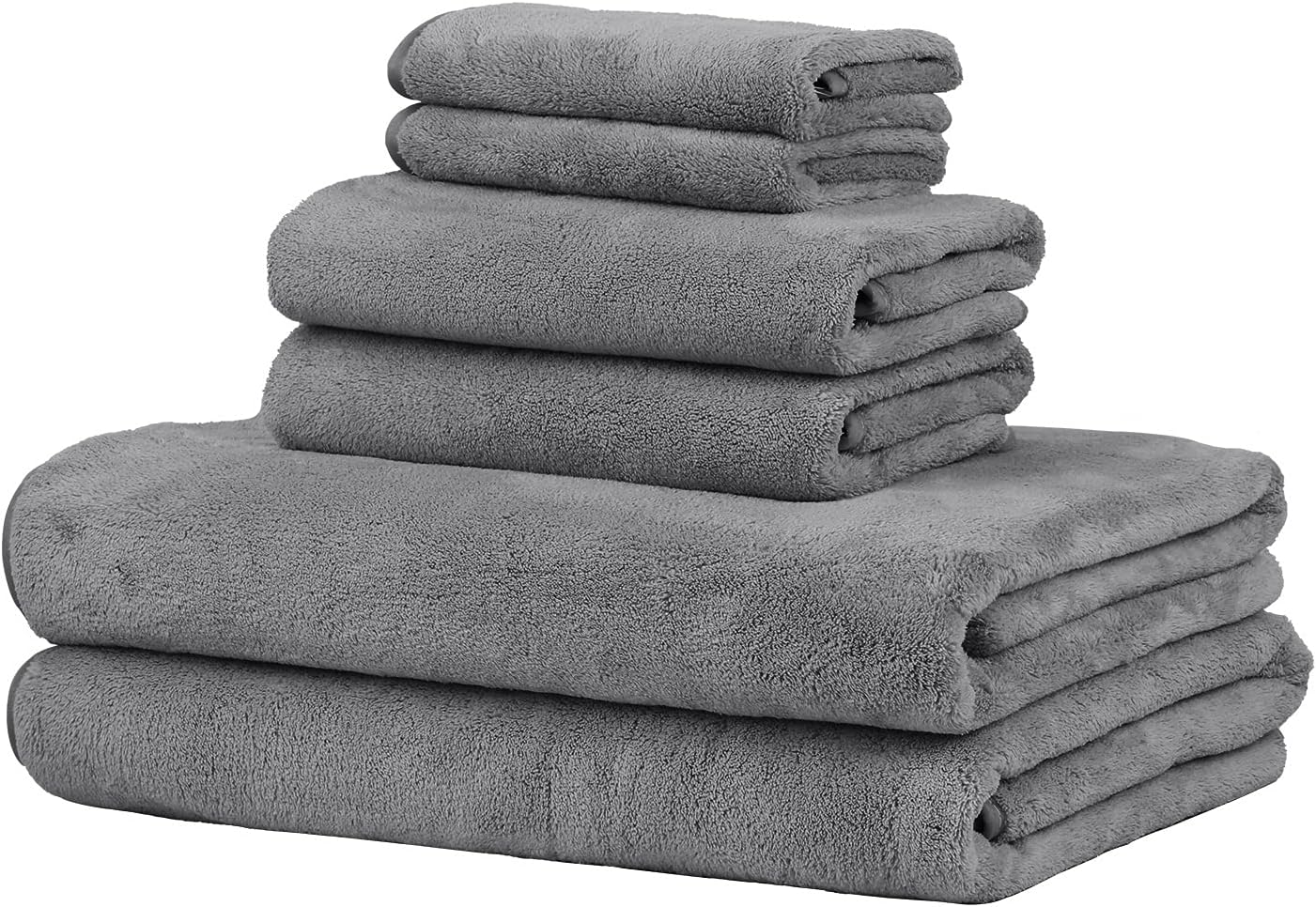 JML 6-Piece Bath Towel Set with Microfiber