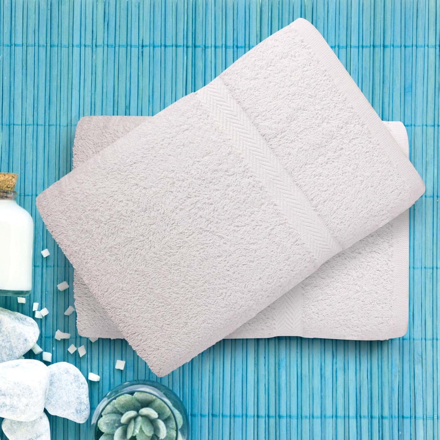 100 Cotton Premium Bath Towels - Soft Luxurious 24x48 Set