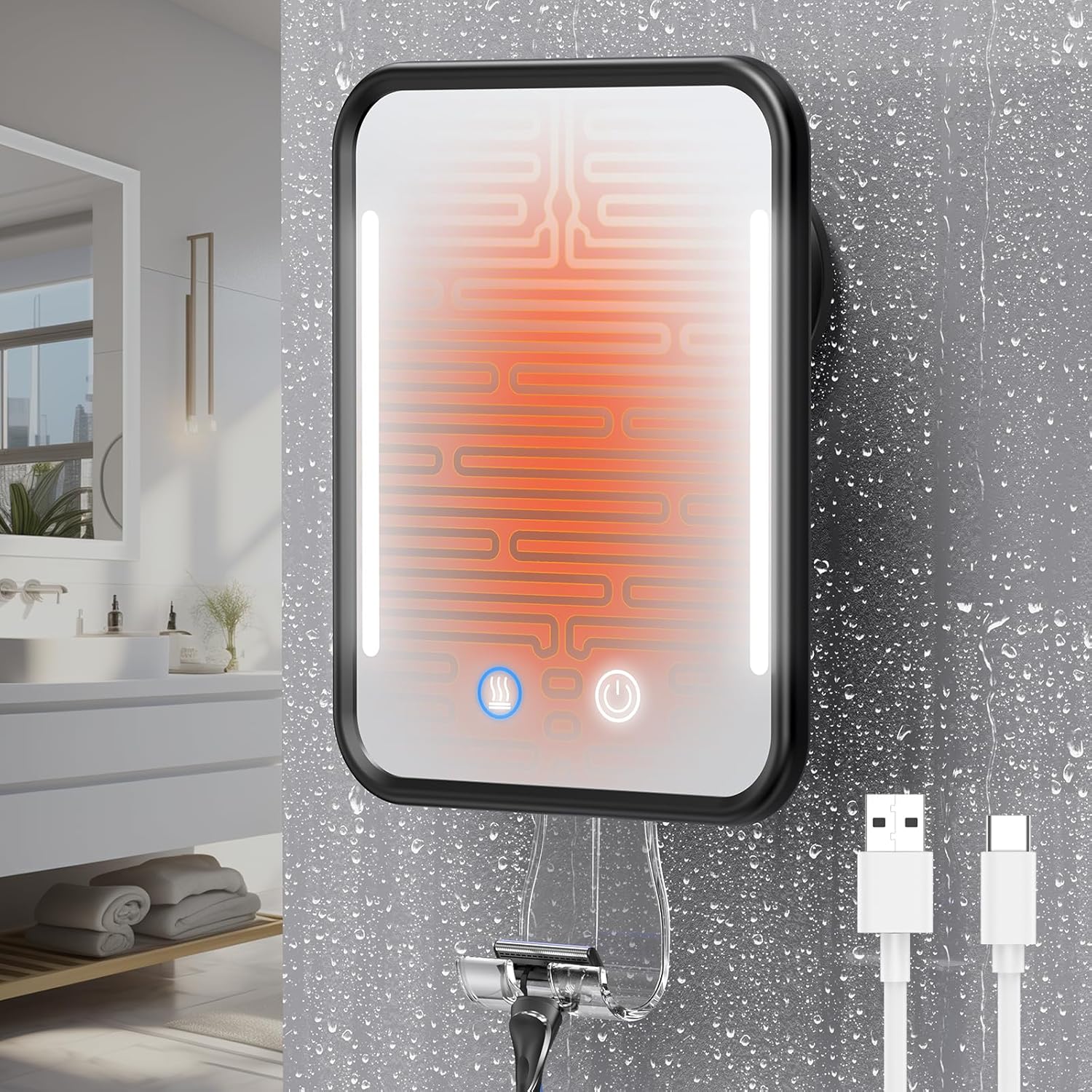 Gospire Heated Safety-Friendly Shower Mirror