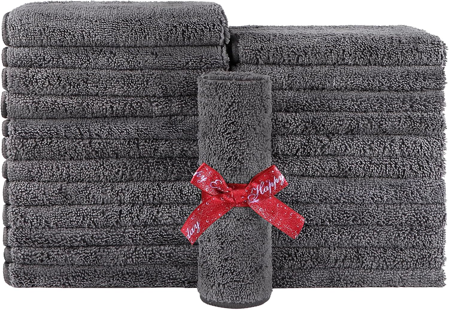 HOMEXCEL Grey Absorbent Hand Towels 24 Pack