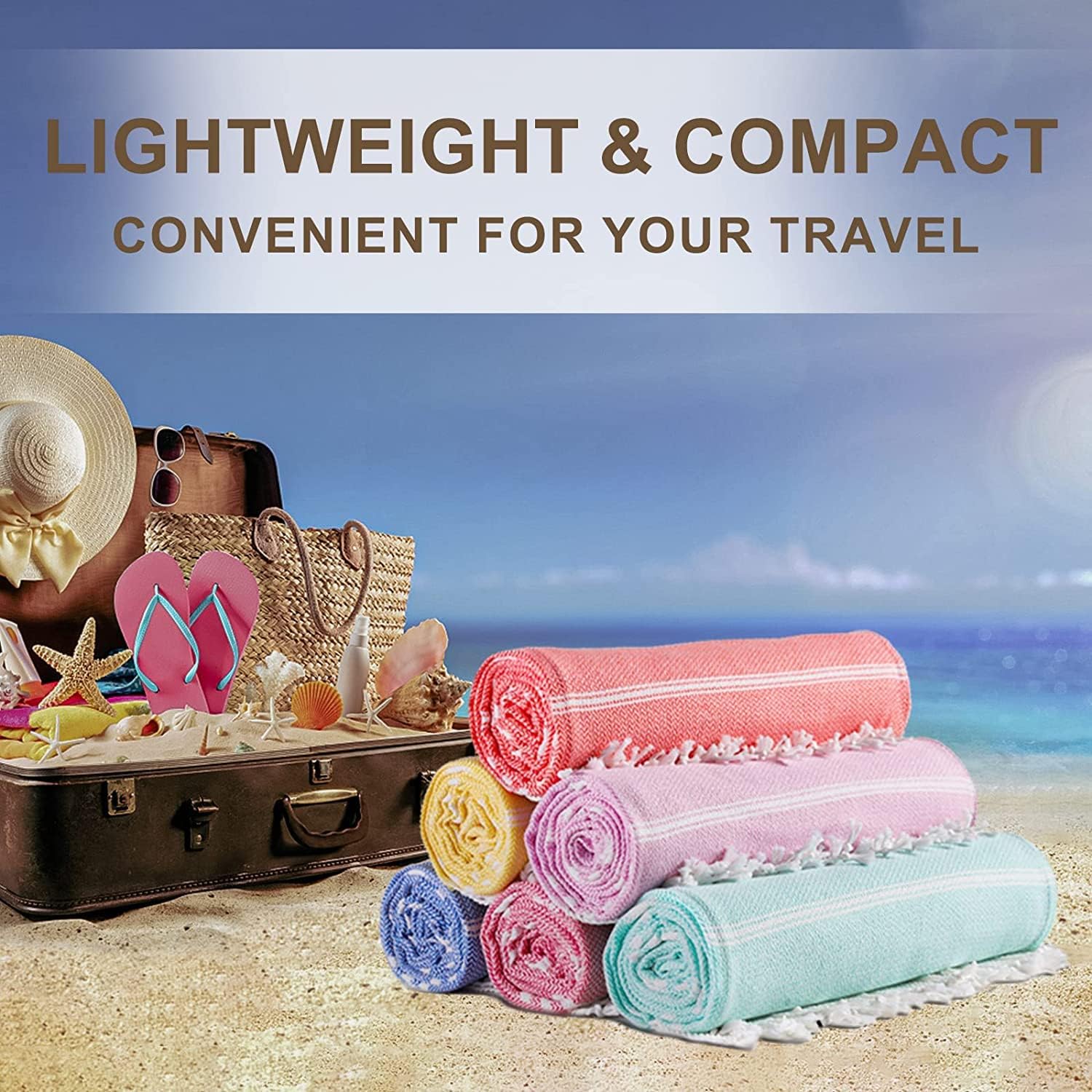 Genovega Luxury Beach Towels - Bulk Set for Beach Pool Gym More
