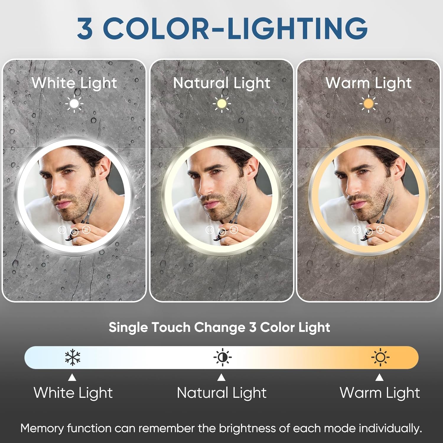 KEDSUM Heated Shower Mirror fogless 360 Swivel Rechargeable Glass for Shaving