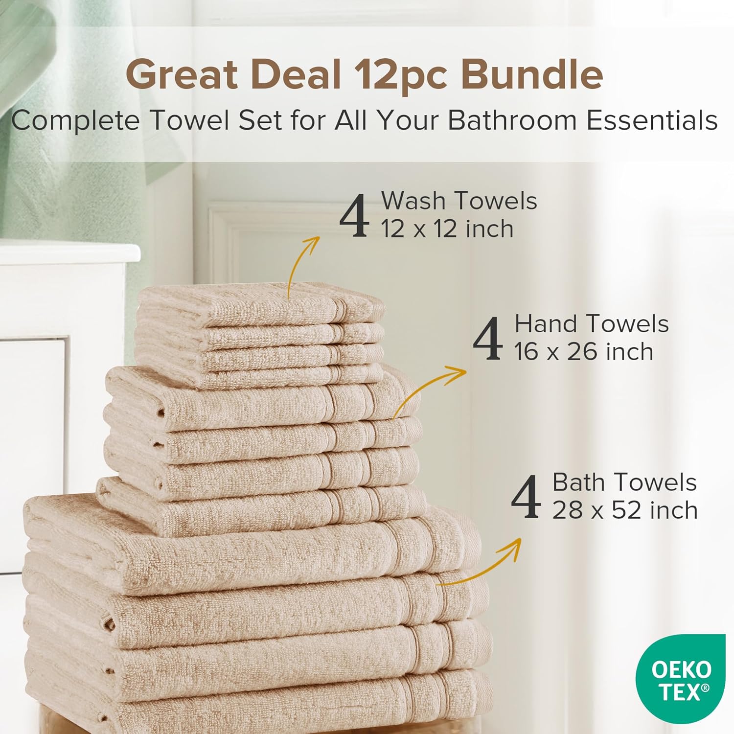 Comfort Spaces Luxury Bath Towel Set for the Home