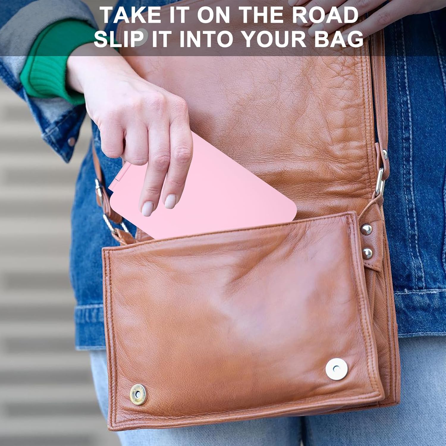 Osteplus Ultra-Thin Pink Travel Makeup Mirror