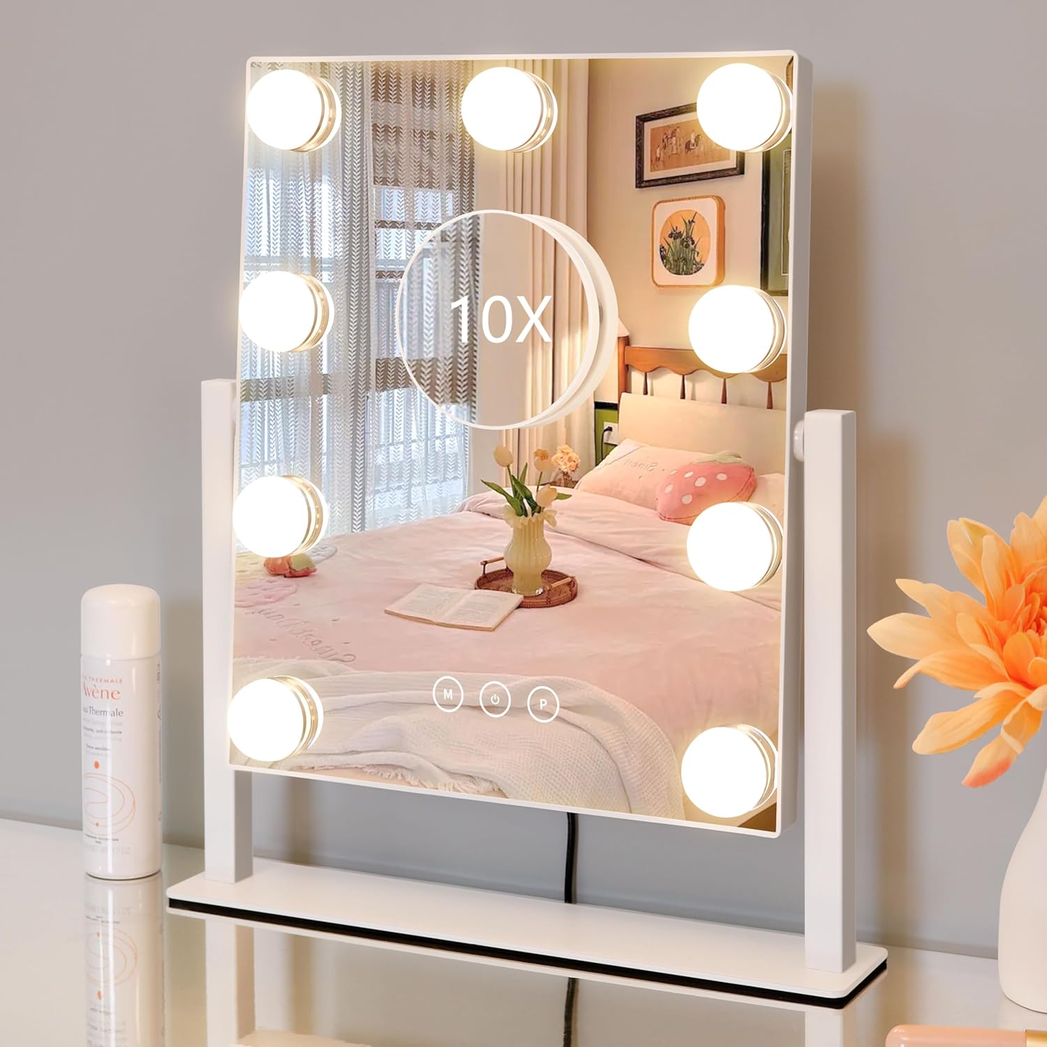 Elegant Vanity Mirror with 3 Colors Lighting