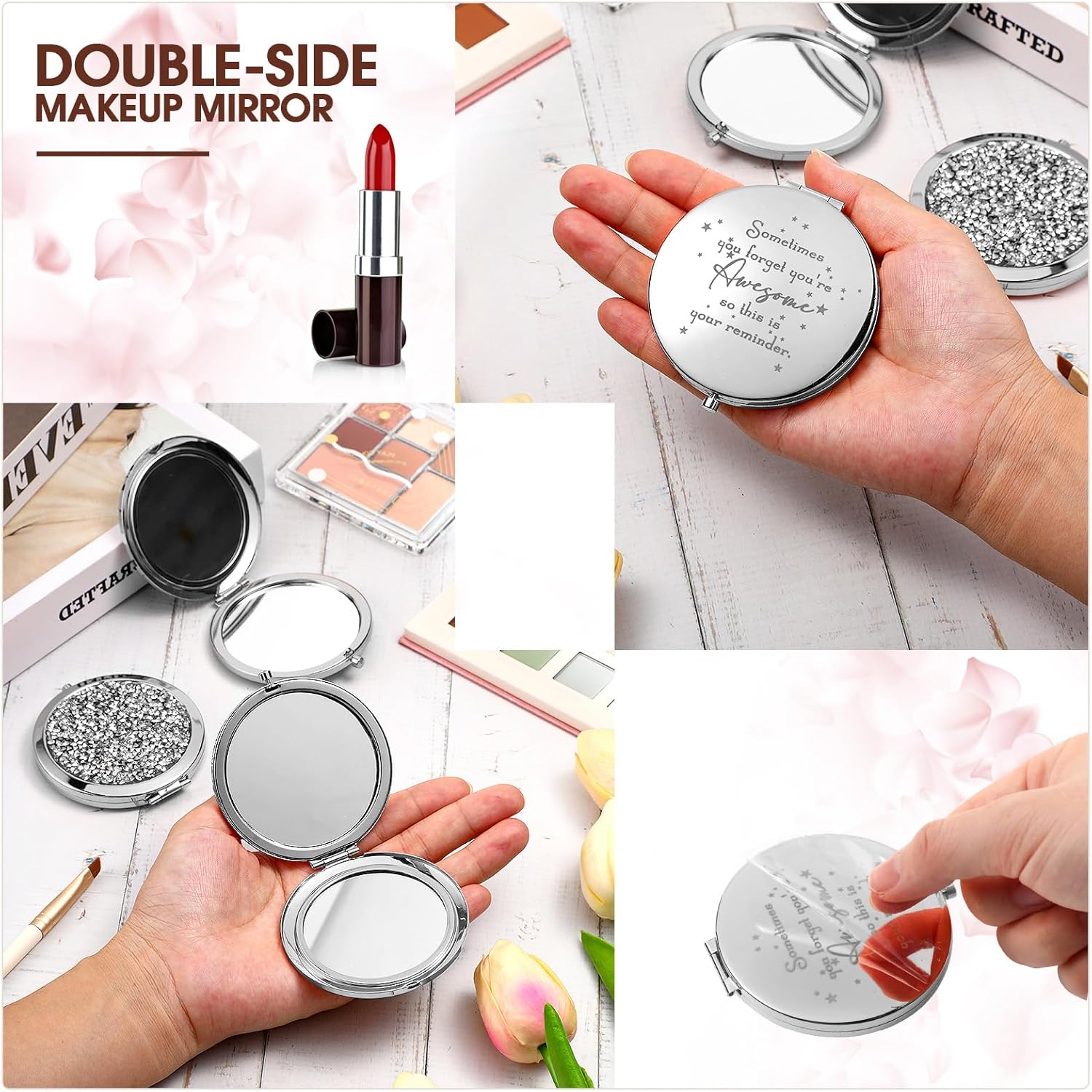 Roowest 10-pcs Inspirational Compact Mirror